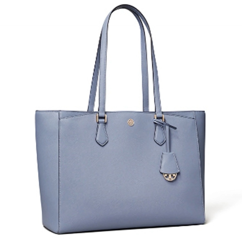 Tory Burch Saffiano leather tote blue tote handbag - Picture 9 of 9